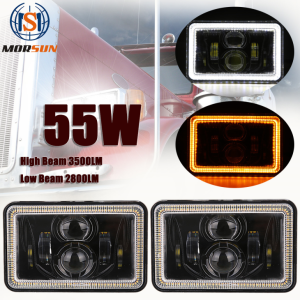 4x6 Zoll LED Square Scheinwerfer mit Hi / Lo Beam für Jeep & für Kenworth