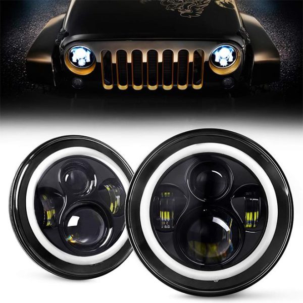 7-Zoll-LED-Halo-Leuchten für Jeep Wrangler JK CJ TJ Harley Davidson Hummer H2 Royal Enfield Autozubehör