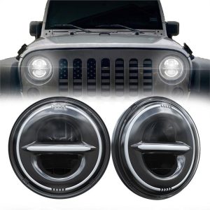7 runde DOT Emark Jeep JKU LED-Scheinwerfer mit DRL-Blinkern