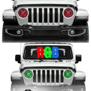 9-Zoll-Farbwechsel-RGB-LED-Halo-Leuchten für Jeep Wrangler JL 2018 2019