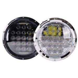 Für Hummer / für Royal Enfield LED Scheinwerfer Mit Abblendlicht DRL Für Motorrad 7 Zoll Runden Scheinwerfer