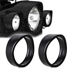 Morsun 4.5inch Nebelscheinwerfer Zierring Schwarz Chrom Für Harley Road Glide