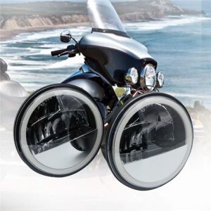 Morsun LED Fahren Nebelscheinwerfer für Harley-davidson Nebellampe mit Engel Augen DRL
