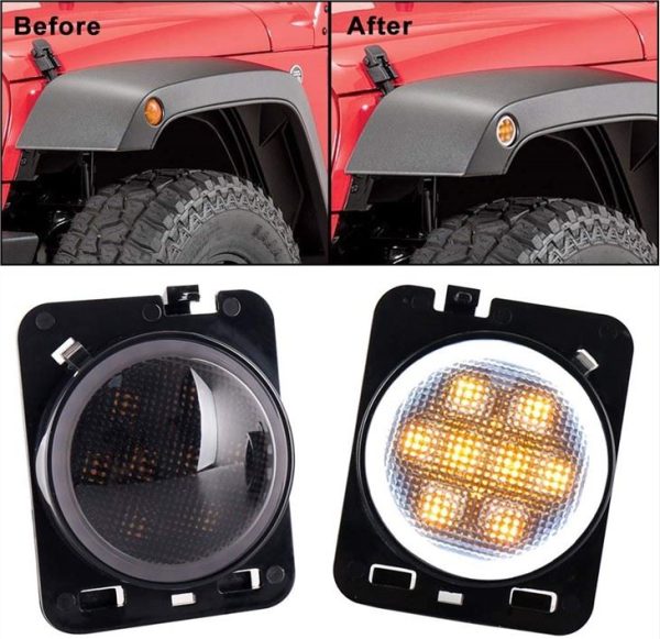 Morsun LED Blinker für Wrangler Jk für Jeep Wrangler Flare Kotflügel mit Halo