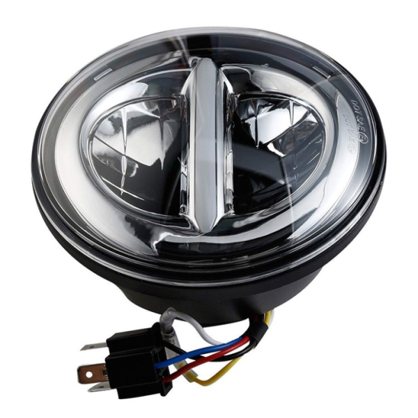 12V 5.75 Inch Round Led Headlight Black Sliver 575 Inch Harley Project Headlight - Image 4