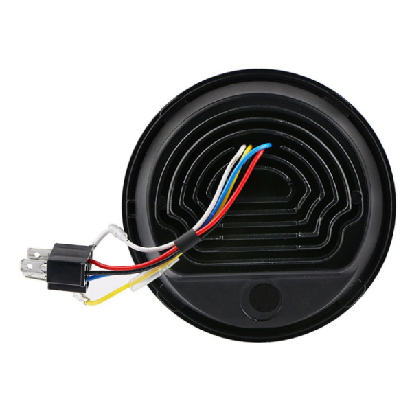 12V 5.75 Inch Round Led Headlight Black Sliver 575 Inch Harley Project Headlight - Image 5