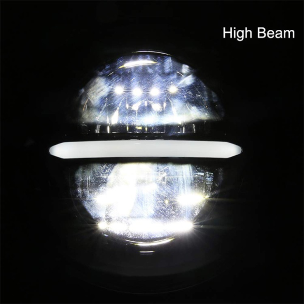 12V 5.75 Inch Round Led Headlight Black Sliver 575 Inch Harley Project Headlight - Image 6