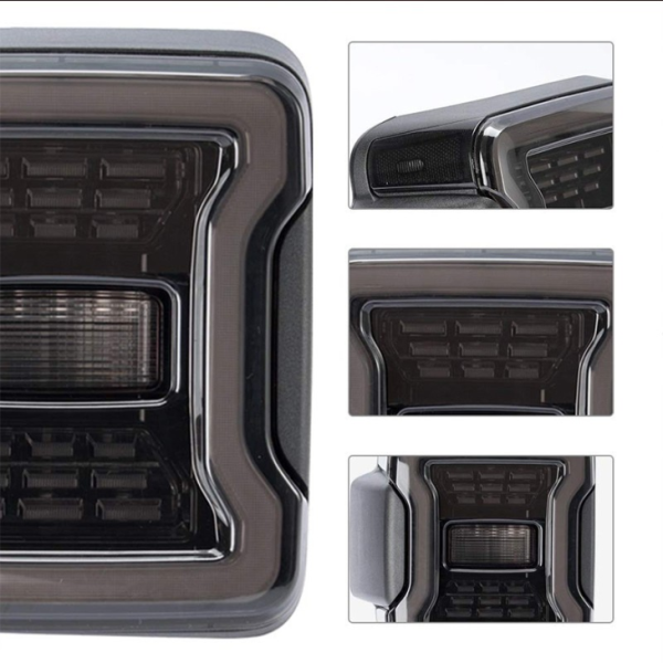 2 PCS Smoked Led Tail Light US Version Brake Rear Light For Jeep JL 2018 2019 - Image 3