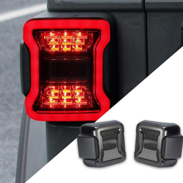2 PCS Smoked Led Tail Light US Version Brake Rear Light For Jeep JL 2018 2019 - Image 5