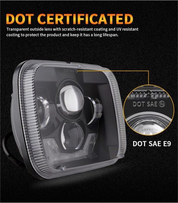 2021 Led Truck Headlight For Jeep YJ 5x7 Inch Headlight For Cherokee XJ - Image 3