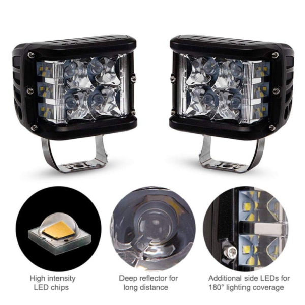 4 Inch 60w Led Work Light Spot/flood Beam For Jeep Off-road/kenworth Tractor - Image 2