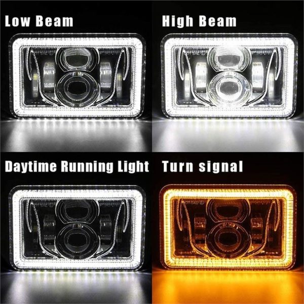 4x6 Inch Third Gen Camaro Halo Headlights 1982-1992 Third Gen Camaro Led Headlights - Image 4