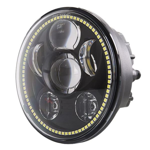 5.75 Inch Led Round Headlight DOT 575 Led Headlamp With White LED Halo Ring For Harley Sportster, Dyna, Indian Scout Others - Image 3