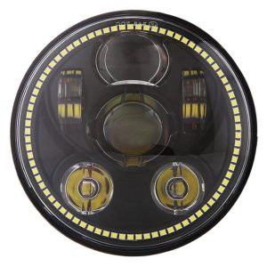 5.75 Inch Led Round Headlight DOT 575 Led Headlamp With White LED Halo Ring For Harley Sportster, Dyna, Indian Scout Others