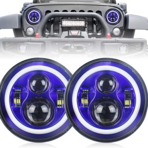 7 Inch Blue Halo Lights Jeep Wrangler Blue Halo Headlights For Jeep JK