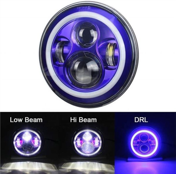 7 Inch Blue Halo Lights Jeep Wrangler Blue Halo Headlights For Jeep JK - Image 4