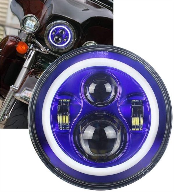 7 Inch Blue Halo Lights Jeep Wrangler Blue Halo Headlights For Jeep JK - Image 5