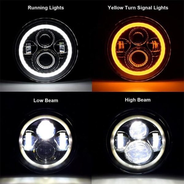 7 Inch Led Halo Lights For Jeep Wrangler JK CJ TJ Harley Davidson Hummer H2 Royal Enfield Car Accessories - Image 5