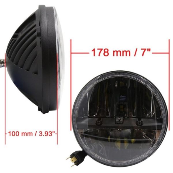 7 Inch Led Headlight Round Led 12v Black For Halry Jeep - Image 3