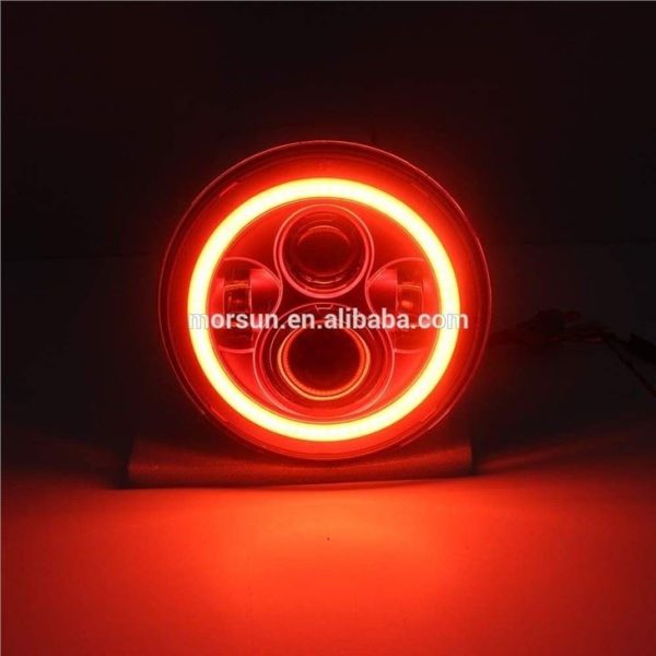 7 Inch Red Halo Lights For Jeep Wrangler Red Halo Headlights For Jeep Wrangler JK - Image 2