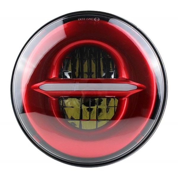 7 Inch Round Headlight 12V 24V With Halo Angel Eyes DRL Motorcycle Headlamp For Land Rover Defender For Royal Enfield Headlight - Image 3