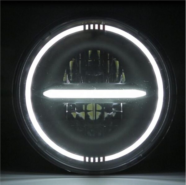 7 Round DOT Emark Jeep JKU Led Headlights With DRL Turn Signals - Image 3