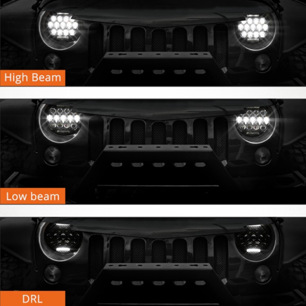 7 Inch Round LED Headlight Bulbs 75W 7 Inch Motorcycle LED Headlights DRL Driving Light Headlamp For Jeep Harley Davidson - Image 7