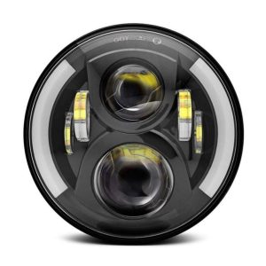 Auto Projector LED Headlight Halo Angel Eyes DRL 7 Inch LED Headlamp For Car Motorcycle 7'' Round LED Headlight