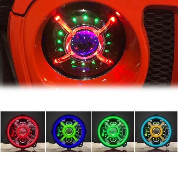New Arrival Color Changing 9 Inch Led Halo Lights For Jeep Wrangler JL 2018+ RGB JL Led Headlights - Image 2