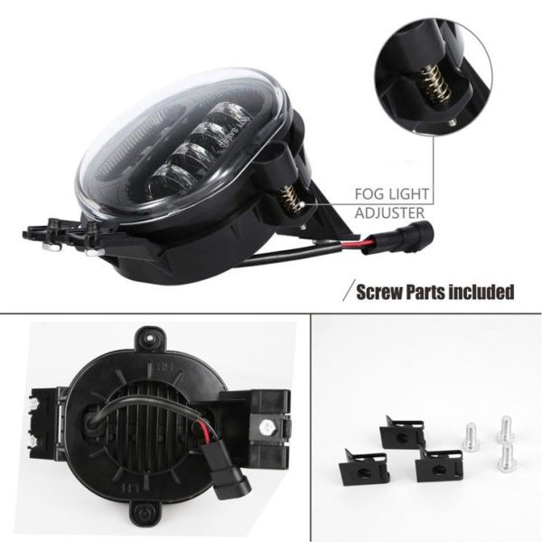 DOT Fog Light Fit For 2003 2004 2005 2006 2007 2008 2009 Dodge Ram 1500-3500 Chrome Black Bezel Fog Lights - Image 3