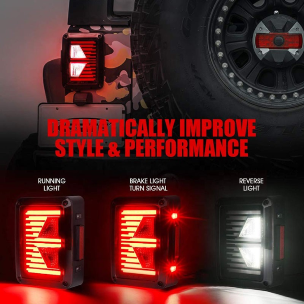 Led Tail Light Smoke Lens Brake Reverse For Jeep Wrangler JK Tail Light Arrow Shape - Image 2