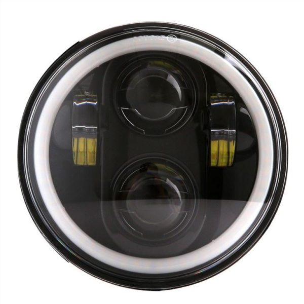 Morsun 40w 5 3/4 Inch LED Headlight Projector For Harley Davidson Motorcycle Headlamps Black Chrome - Image 2