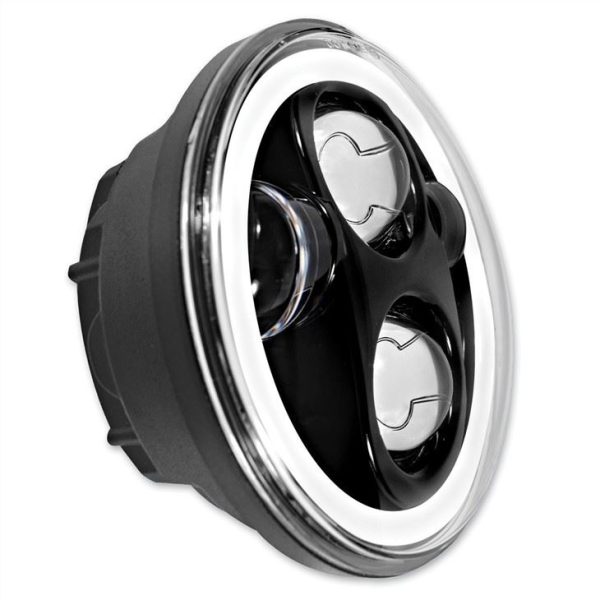 Morsun 40w 5 3/4 Inch LED Headlight Projector For Harley Davidson Motorcycle Headlamps Black Chrome - Image 4