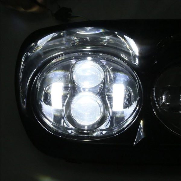 Morsun 5.75inch Chorm Black LED Dual Headlamp For Road Glide Headlight With Low Beam - Image 4