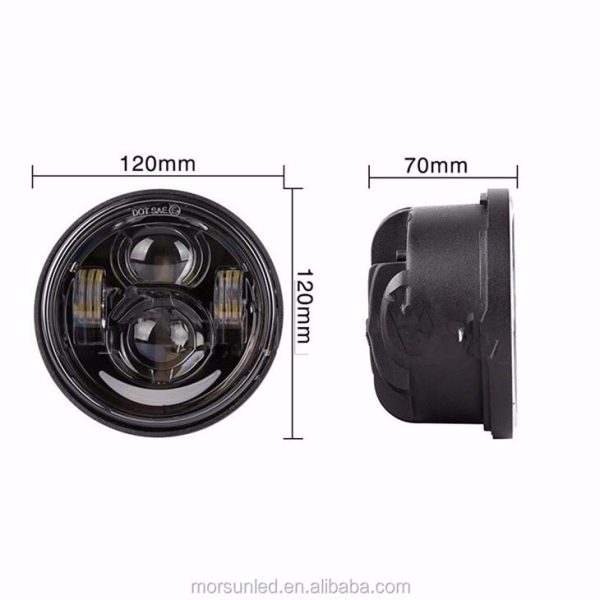 Morsun 5inch Double Headlight For Motorcycle High Low Beam Round Led Headlamps Projector - Image 3