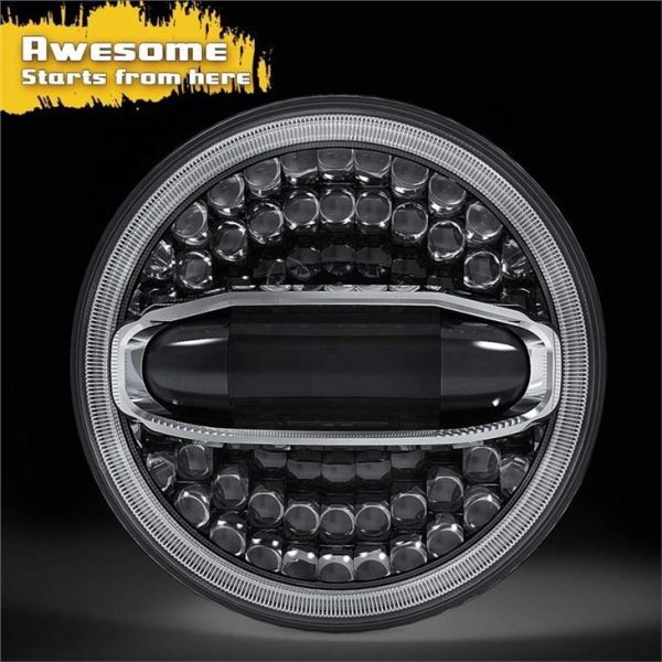 Morsun 7 Inch Motorcycle Headlight Led With Halo For Jeep Wrangler JK Royal Enfield - Image 2