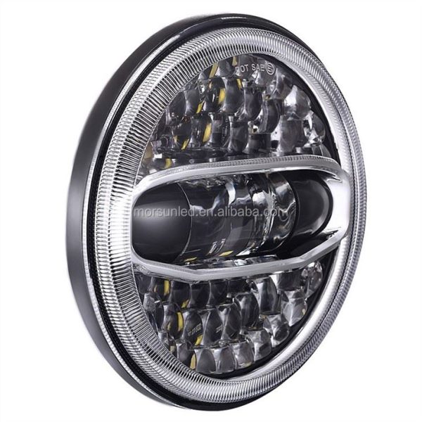 Morsun 7inch Led Round Headlights For Jeep Wrangler JK JKU CJ TJ Rubicon Sahara Unlimited With Halo White Yellow - Image 4
