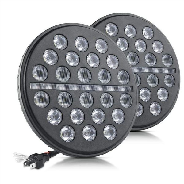 Morsun 7inch Round LED Headlight For Jeep JK Wrangler High Low Beam DRL Turn Signal Light - Image 2