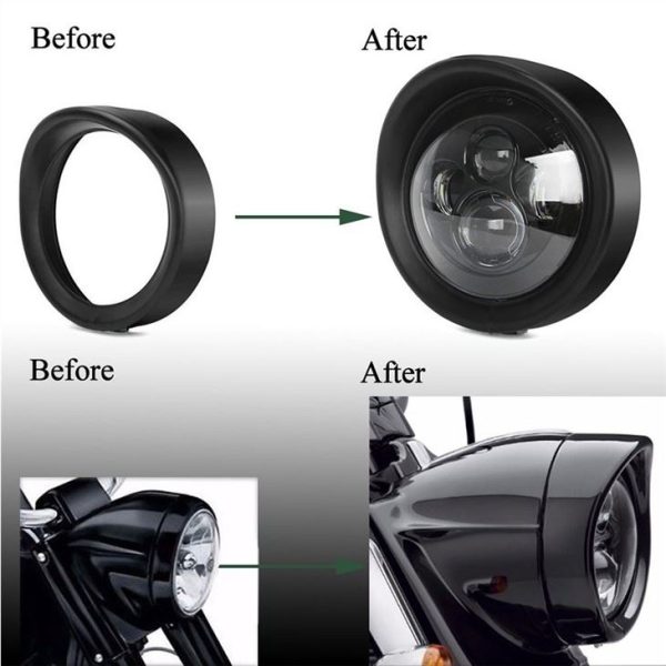 Morsun 7inch Round LED Motorcycle Headlight Ring Bracket For Harley FLD - Image 5