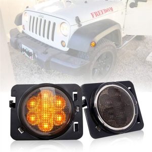 Morsun Fender Flare Light For Jeep Wrangler 1997-2006 TJ 2007-2014 JK Led Front Grill Turn Signal Light