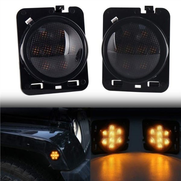 Morsun Fender Flare Light For Jeep Wrangler 1997-2006 TJ 2007-2014 JK Led Front Grill Turn Signal Light - Image 5