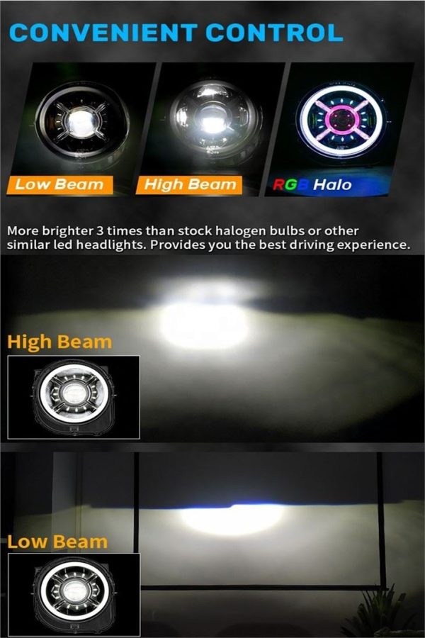 Morsun LED RGB Headlghts Color Change Demon Eyes For Jeep Renegade 2015 2016 2017 2018 2019 2021 - Image 4