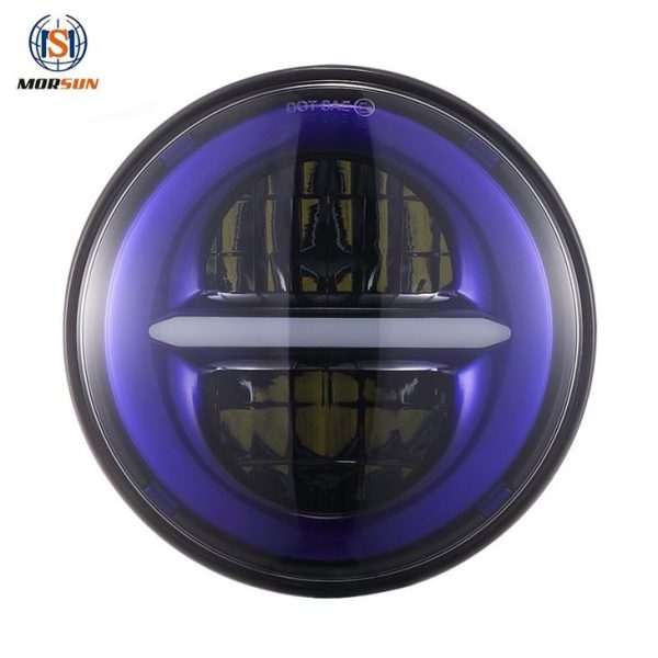 Morsun Round LED Headlamps With Halo Angel Eyes DRL Headlight For Jeep Wrangler JK - Image 2