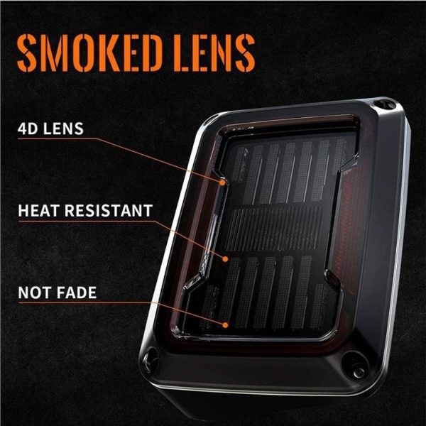 Morsun Smoked Clear Led Tail Lights For Jeep Wrangler JK 2007-2017 US EU Version - Image 4
