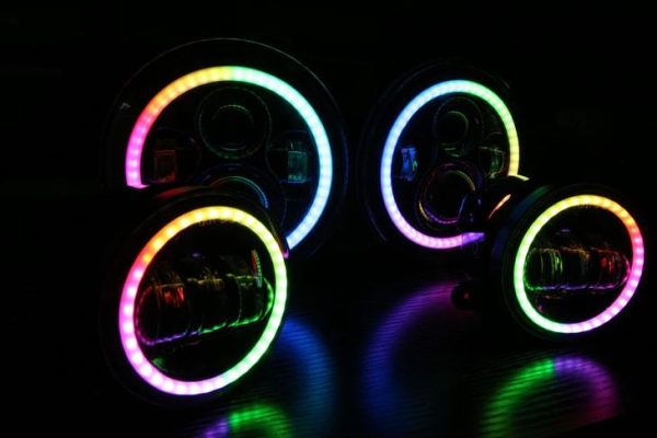 RGB Halo Multi Color 4 Inch LED Fog Lights Phone APP Bluetooth Remote Control - Image 3